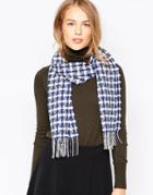 Johnstons Alpine Graphic Cashmere Scarf - Blue