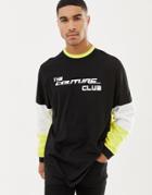 The Couture Club Long Sleeve T-shirt With Racer Logo - Black
