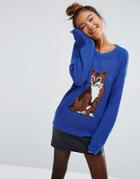 Asos Sweater With Cat Motif - Multi