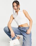 Trendyol Sleeveless Open Collar Polo Top In White