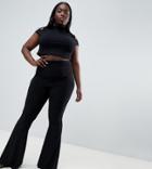 Fashionkilla Plus Flared Pants In Black - Black