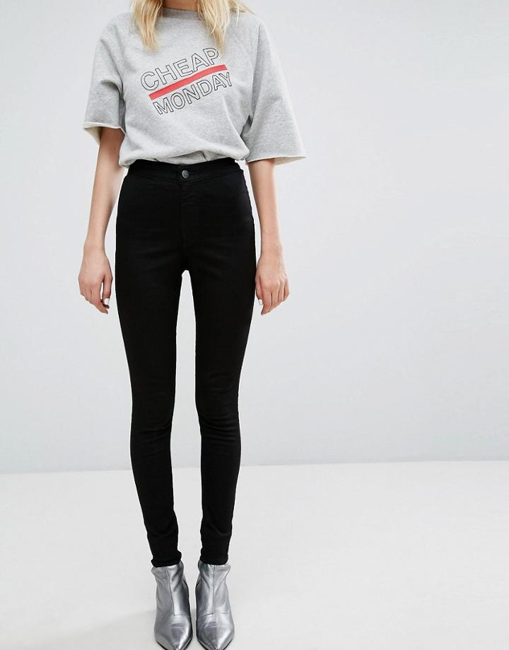 Cheap Monday High Waist Super Skinny Jean With No Pocket - Black