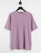Night Addict Ribbed Oversized T-shirt - Part Of A Set-purple