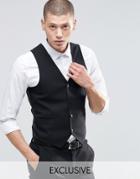 Only & Sons Skinny Vest With Stretch - Black