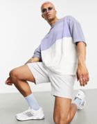 Asos Design Oversized T-shirt In Towelling Colour Block-multi