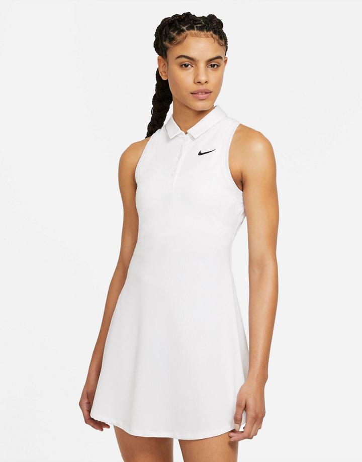 Nike Court Victory Polo Shirt Sleeveless Dress In White