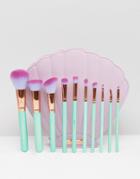 Spectrum The Glam Clam 10 Piece Brush Set - Clear