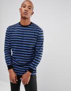 Asos Striped Relaxed Longline Long Sleeve T-shirt - Multi