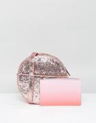 Skinnydip Pink Glitter Round Cross Body Bag - Pink