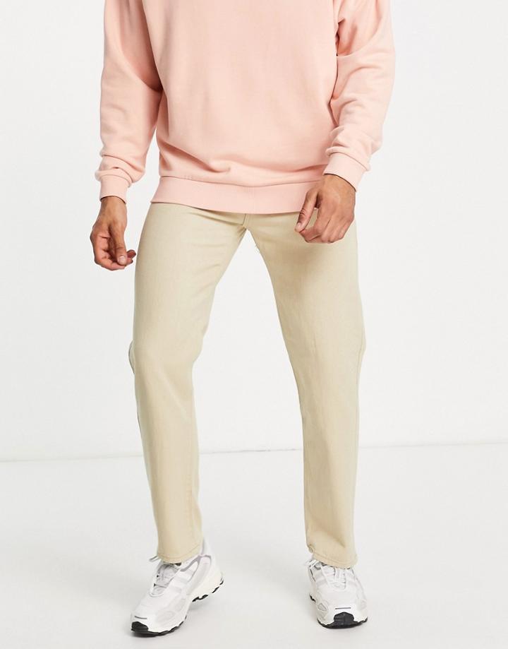 Liquor N Poker Straight Leg Jeans In Off White Denim - Part Of A Set-neutral