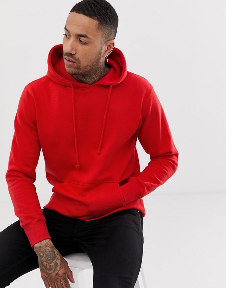 Pull & Bear Hoodie In Red - Red