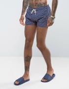 Oiler & Boiler Tuckerneck Swim Short In Polka Dot Blue - Blue