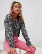 New Look Brushed Jumper In Leopard Print - Brown