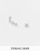 Pieces 18k Plated Star Constellation Studs In Sterling Silver