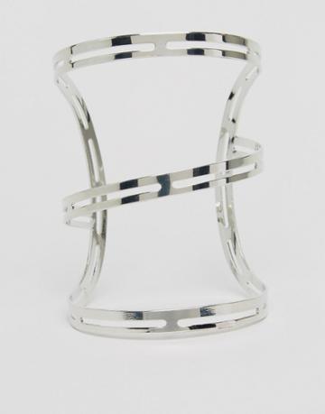 Ruby Rocks Cuff Bracelet - Silver