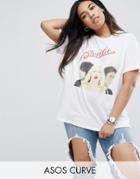 Asos Curve T-shirt With Blondie Print - White