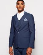 Asos Skinny Suit Jacket In Blue - Blue