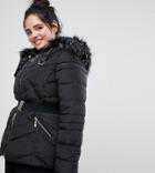 Lovedrobe Belted Short Padded Coat - Black