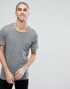 Jack & Jones Vintage T-shirt With Raw Hem And Pocket Detail - Gray