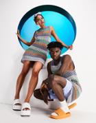 Asos Design Circular Design Unisex Open Stitch Longline Tank Top In Organic Cotton-multi
