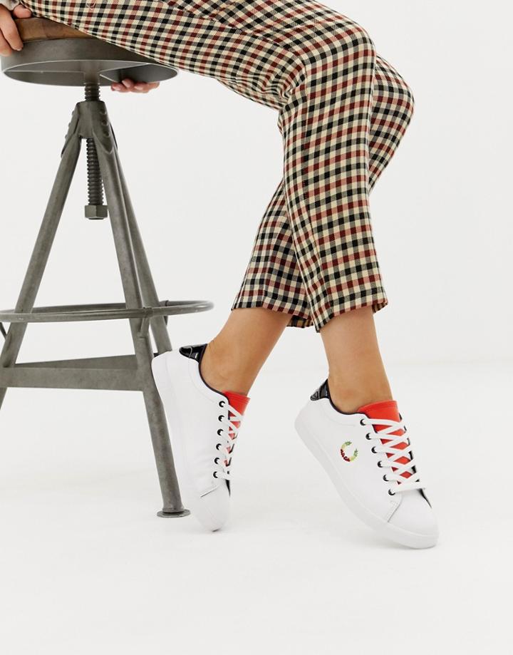 Fred Perry X Bella Freud Color Block Leather Sneaker - White