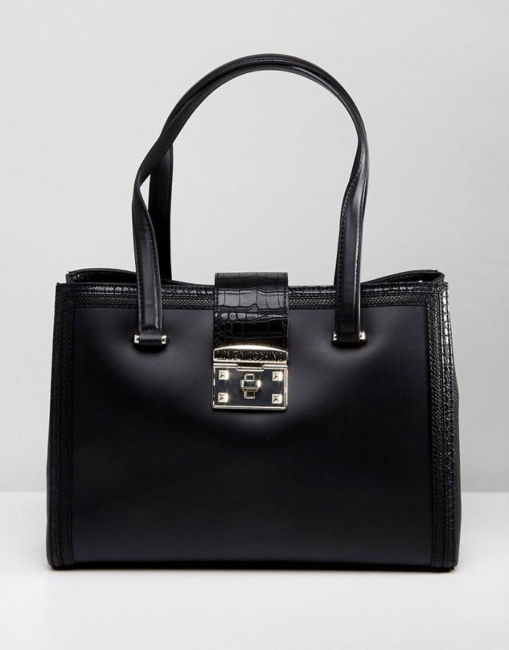 Love Moschino Shoulder Bag With Clasp - Black