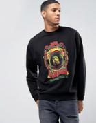 Asos Oversized Sweatshirt With Jimi Hendrix Print - Black