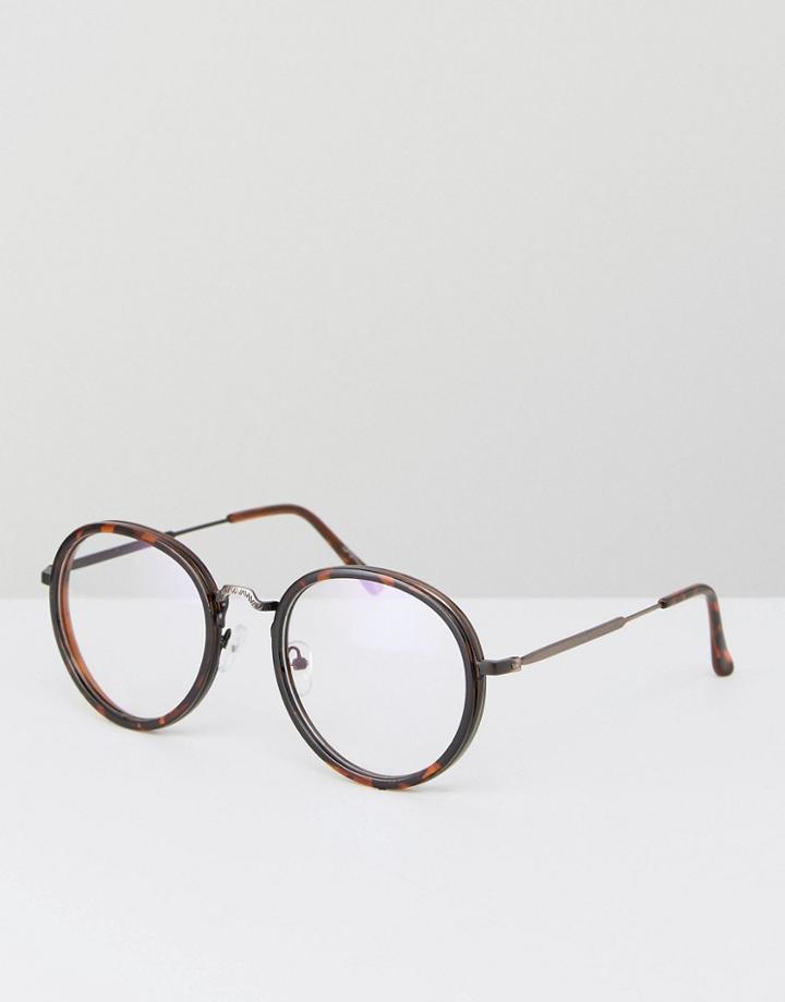 Jeepers Peepers Brown Clear Lens Glasses In Tort - Brown