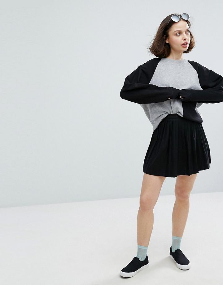 Monki Mini Skater Skirt - Black