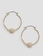 Asos Pave Ball Hoop Earrings - Gold