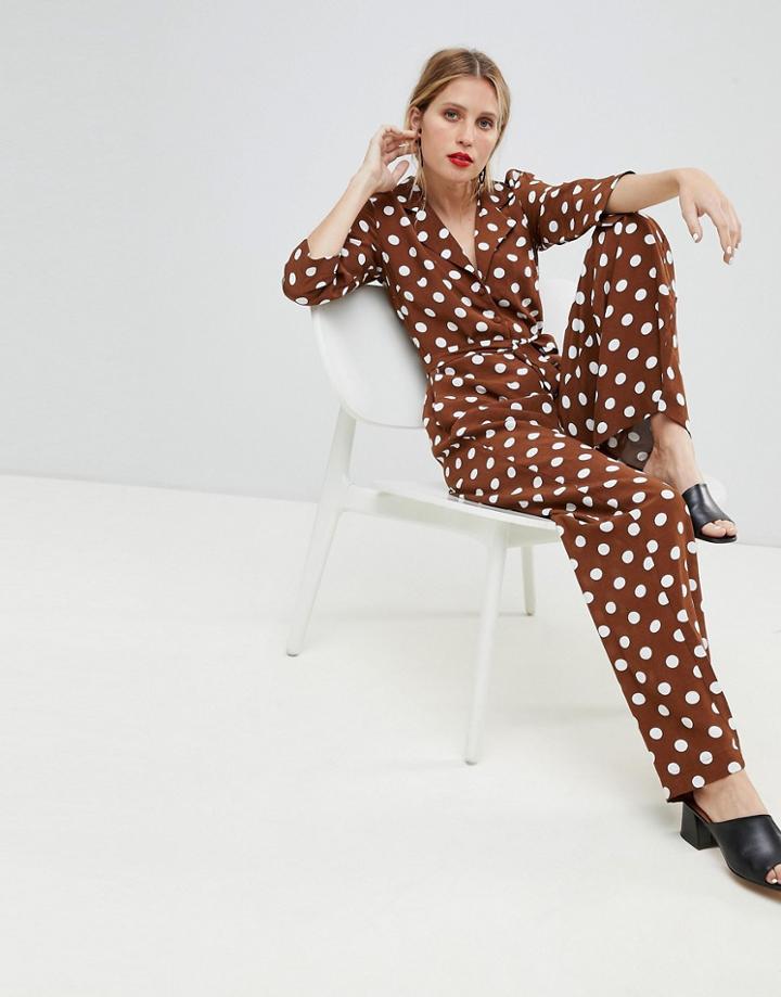 Mango Polka Dot Jumpsuit - Red