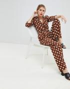 Mango Polka Dot Jumpsuit - Red