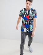 Hype Muscle T-shirt In Abstract - Multi