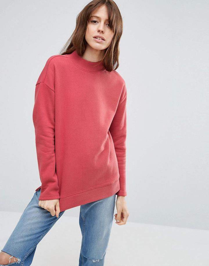 Asos High Neck Sweatshirt - Pink