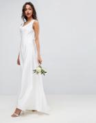 Asos Bridal Soft Drape Front Maxi Dress - Multi