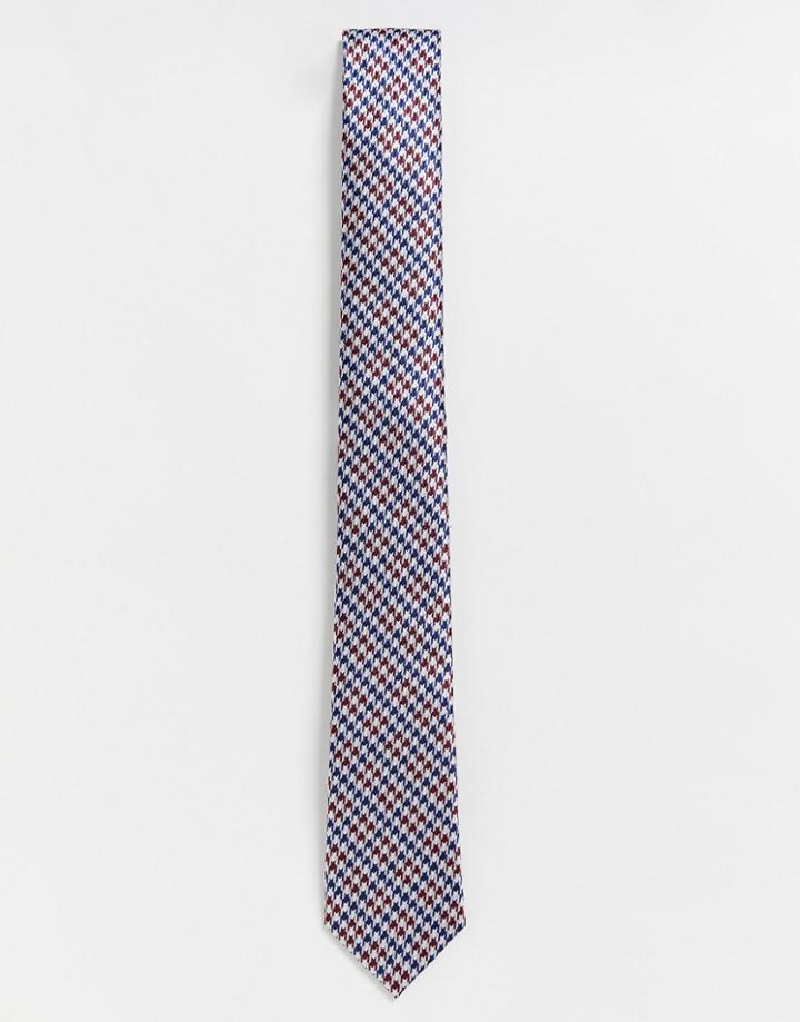Ben Sherman Puppy Tooth Tie-red