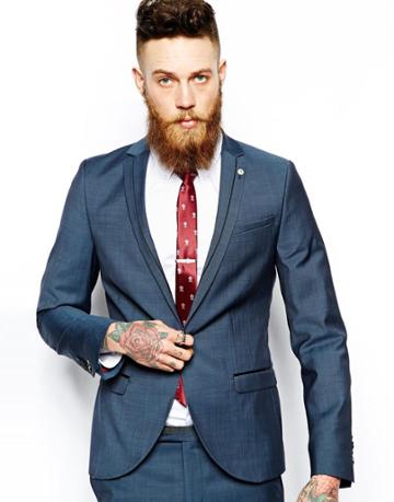 Noose & Monkey Skinny Suit Jacket With Contrast Piping