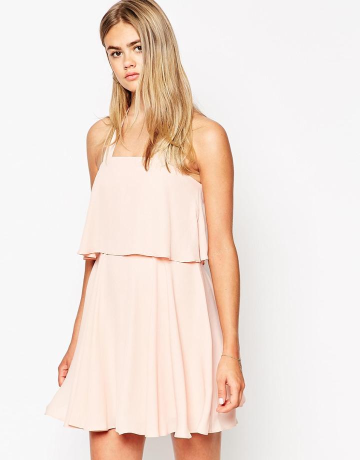 Asos Bandeau Crop Top Skater With Wide Straps