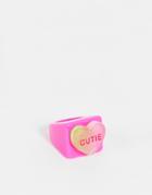 Vintage Supply Cutie Ring In Pink Resin