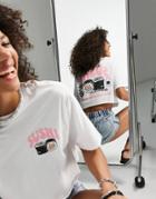 Asos Design Boxy T-shirt With Sushi Roll Back Print In White