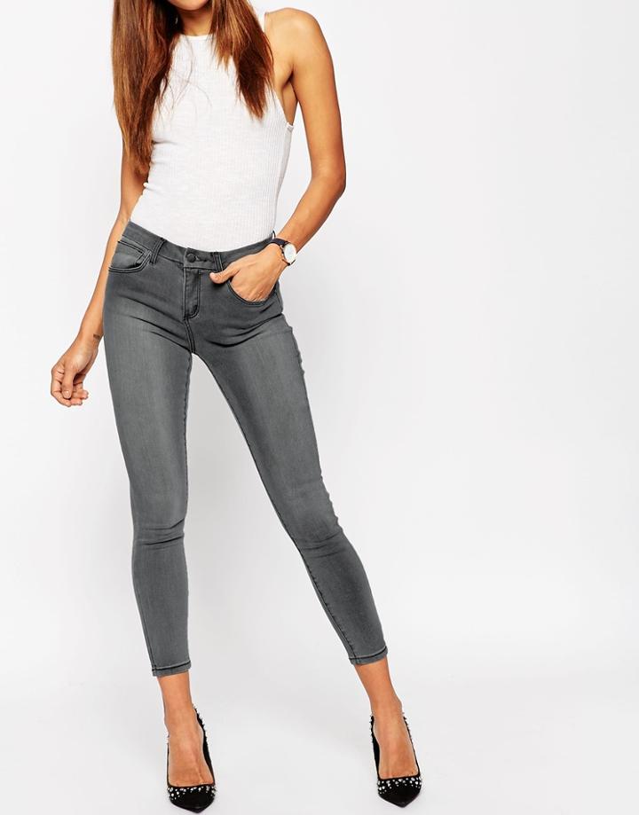 Asos 'sculpt Me' Premium Skinny Jeans In Severn Gray - Severn Grey