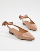 Asos Design Larissa Bow Slingback Ballet Flats - Beige