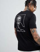 Asos Design T-shirt With Hand Back Print - Black