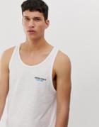 Jack & Jones Core Melange Tank With Chest Branding - White