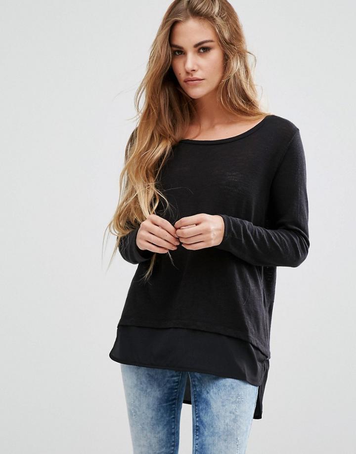 Only Jessy Jess Long Sleeved Layered Top - Black