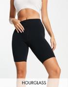 Asos 4505 Hourglass Icon Booty Legging Short In Cotton Touch-black