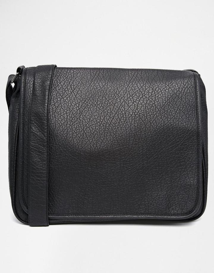Asos Satchel In Black Faux Leather - Black
