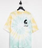Collusion Oversized T-shirt With Cartoon Print In Tie Dye-multi
