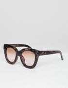 Selected Cateye Sunglasses - Brown