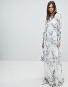 Y.a.s Soft Floral Maxi Dress With Ruffle Sleeves - Multi